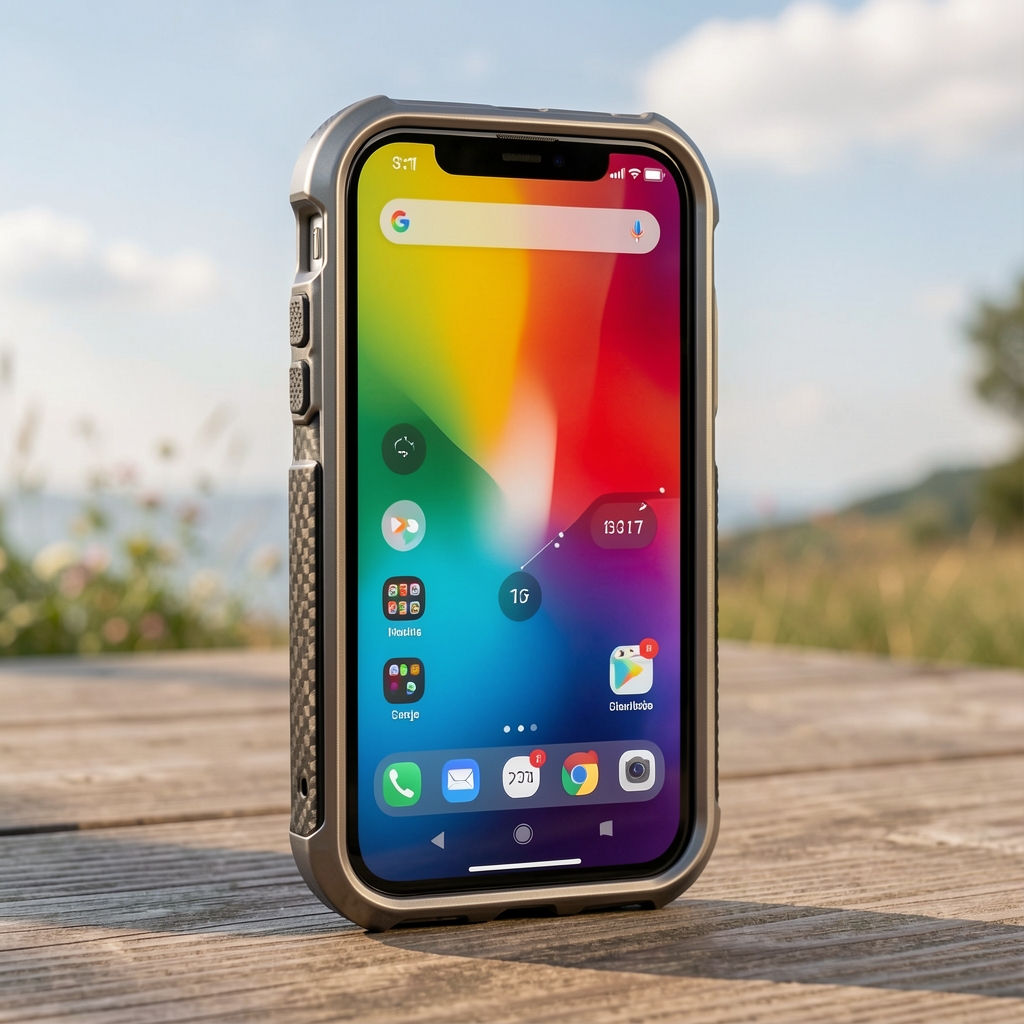 Ormanlık arazi zemininde sergilenen dayanıklı outdoor akıllı saat, GPS ve altimetre özellikleri belirgin